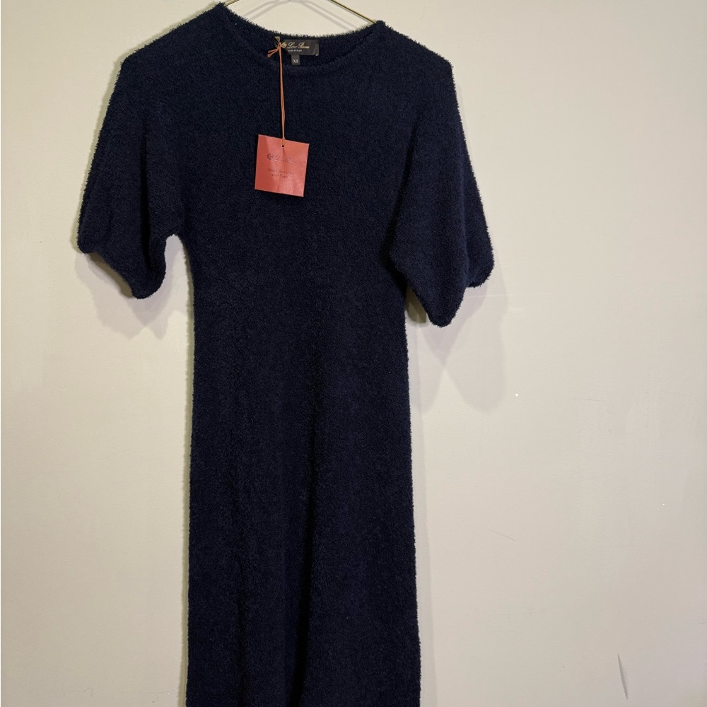Loro Piana Midnight Blue Long Sleeve Dress
